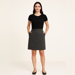 Uniqlo Wool-Blend Charcoal Gray Lined Skirt - Size L